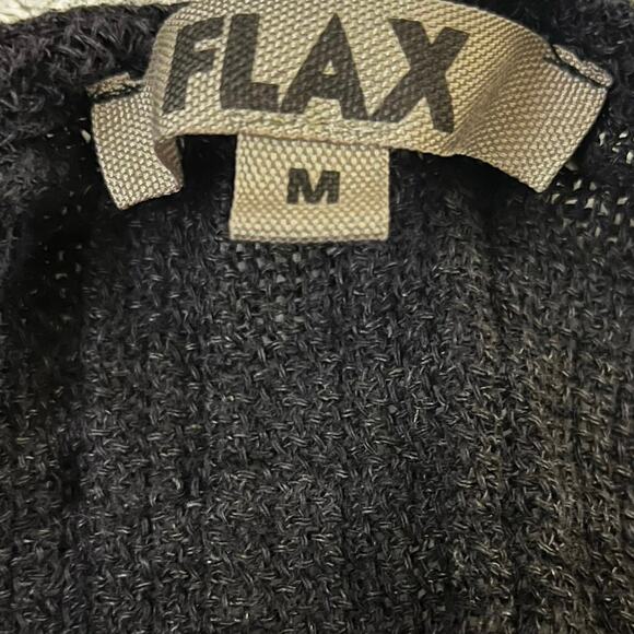 Flax 100% Linen Black Breezy Gauzy Sleeveless Tunic Dress Top Minimalist Size M - Picture 3 of 6